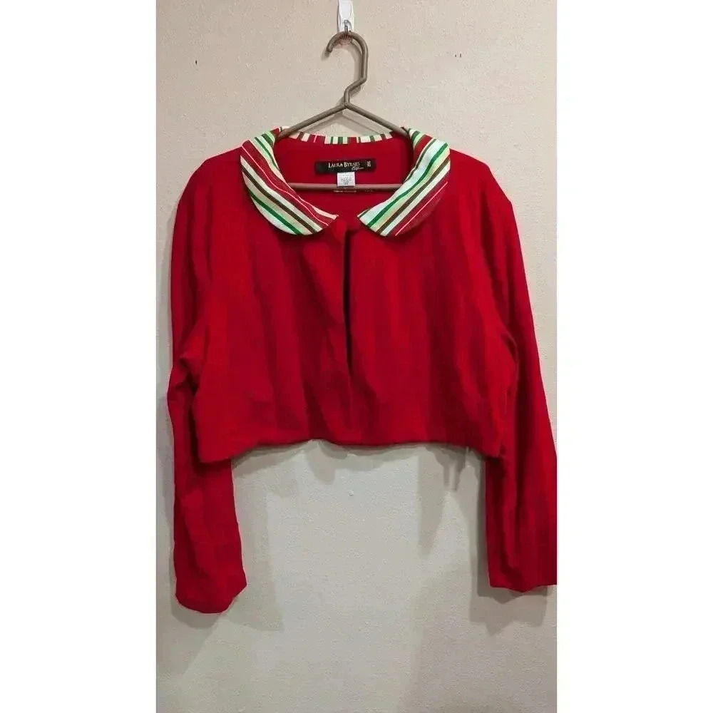 Women's Christmas cropped jacket by Laura Byrnes California 4X
